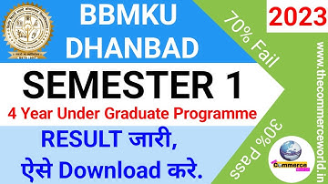 Bbmku Fyugp semester 1 result declared session 2022-2026 | 70% students fail sem 1 fyugp bbmku