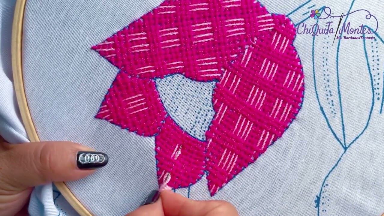 Bordado Fantasía Tulipán 7. Bordado fácil para Flores, Hojas, Frutas, etc.