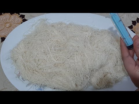 طريقه عمل عجينه الكنافه بالسرنجه فى البيت وارفع من الجاهزه حلويات رمضان