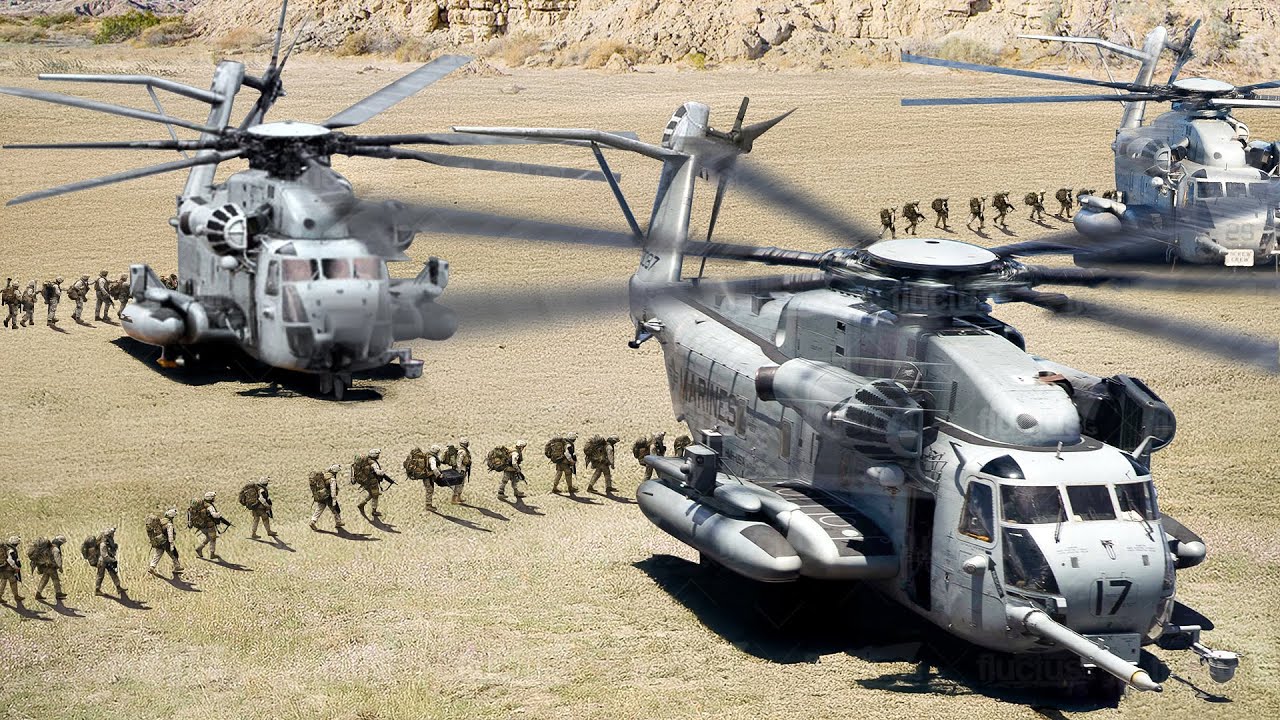US Marines' Gigantic CH-53 in Action During Massive Operations