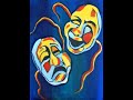 Try This to paint abstract "Mardi Gras Mask" Acrylic Painting step by step for beginners