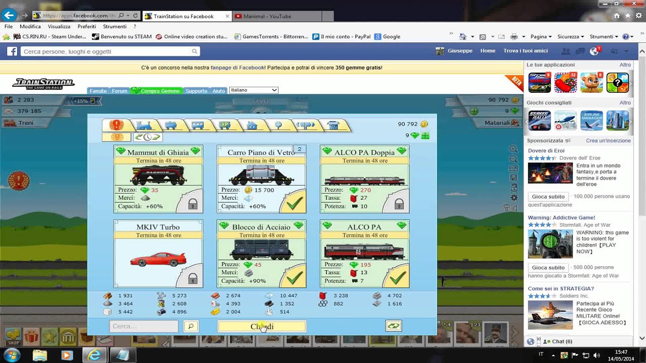 Cheat Engine 6.3 non funziona con Train Station su Facebook