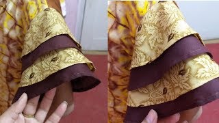 4 layered sleeves cutting and stitching/ umbrella baju ki katai or silai/ bell sleeves