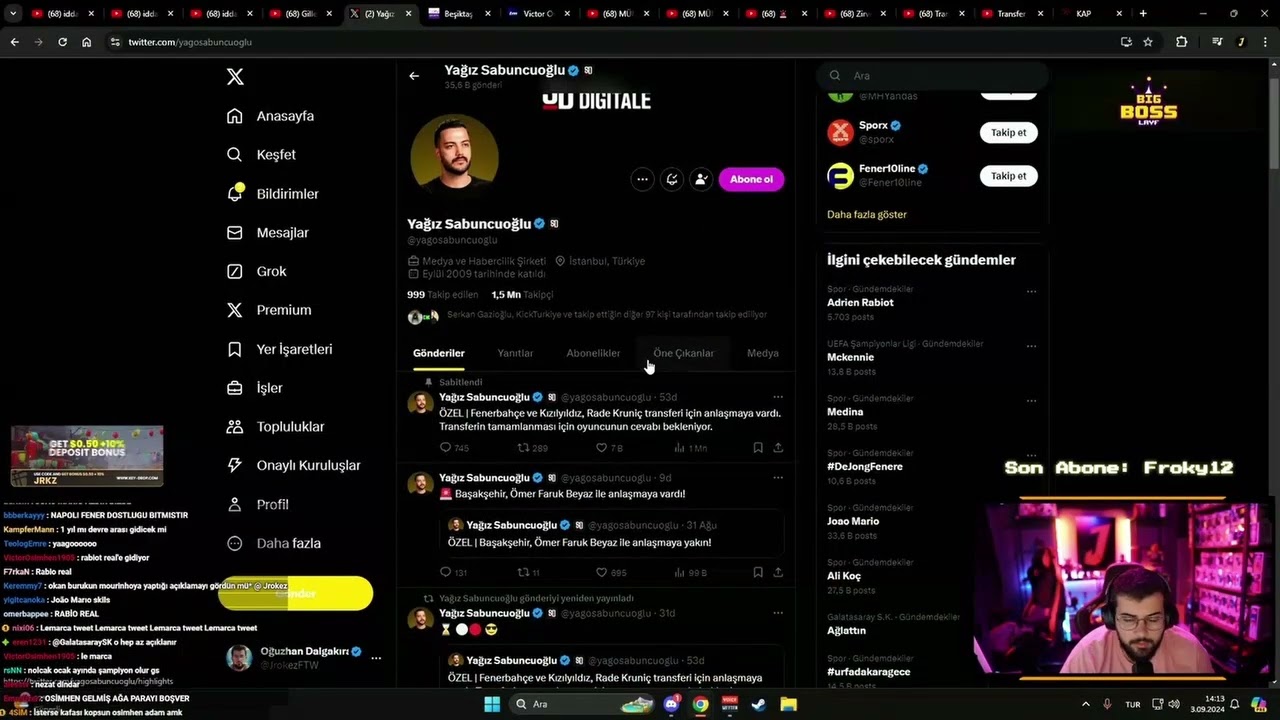 Jrokez - Biraz Osimhen Transferi - Fenerbahçe İç Siyaseti - Kick: Jrokez