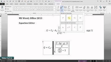 MS Word 2013 Equation Editor
