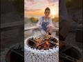Turn an old metal rim and some stones into a stunning BBQ grill! 🪨🔥