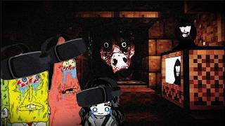 3 Buffoons Survive a Haunted Vacation Resort in VR Minecraft screenshot 4