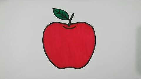 Drawing Apple Step by Step for Kids l How to Draw Apple Easy
