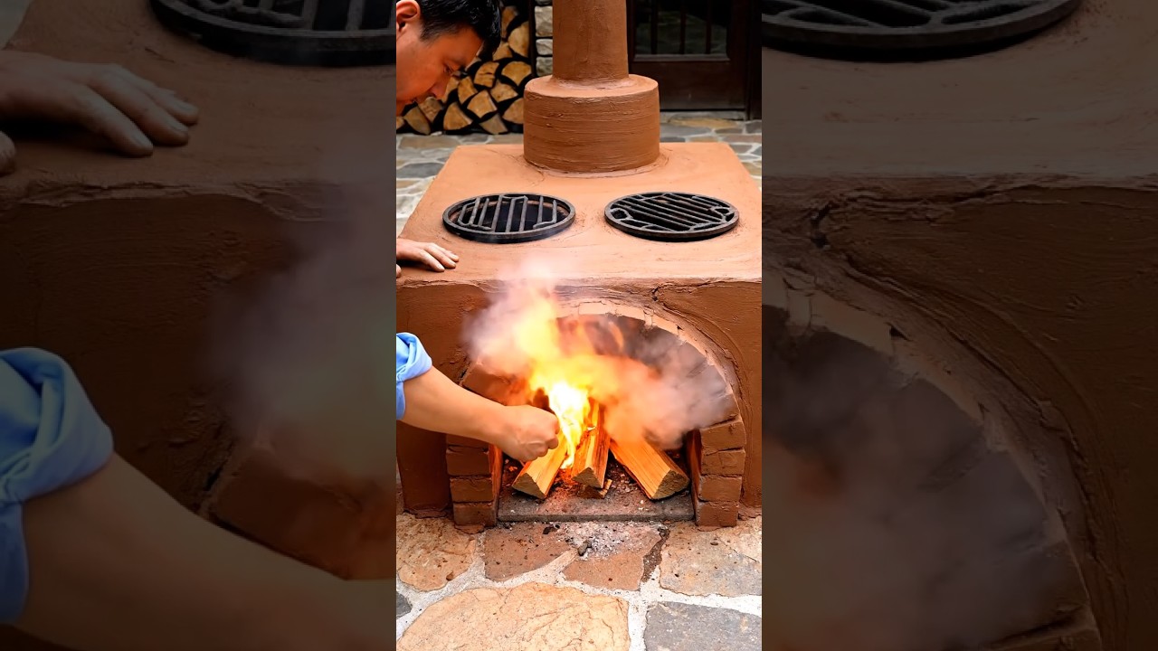 Finally, they place two pots on the stove, and as the fire roars below, they lift the lid of