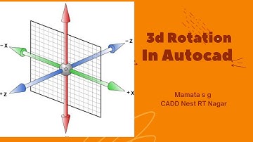 CADD Nest : How to rotate objects in 3 Dimensionally in AutoCAD / Mamata/  CADD Nest RT Nagar.