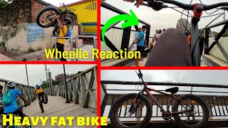 Public Reaction on my fat bike wheelie ? | fat bike problems | cycling with fat bike stunt gearcycle