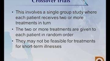 Parallel groups and cross over designs