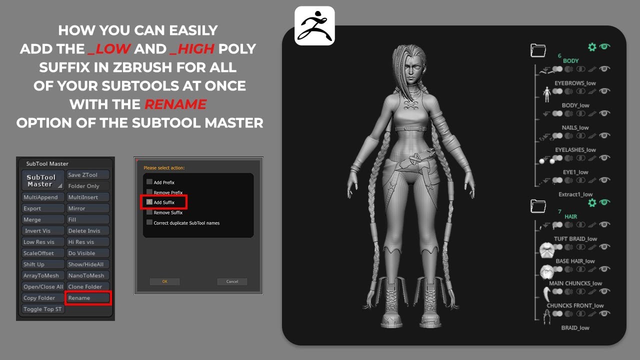 how do you export all subtools at once in zbrush