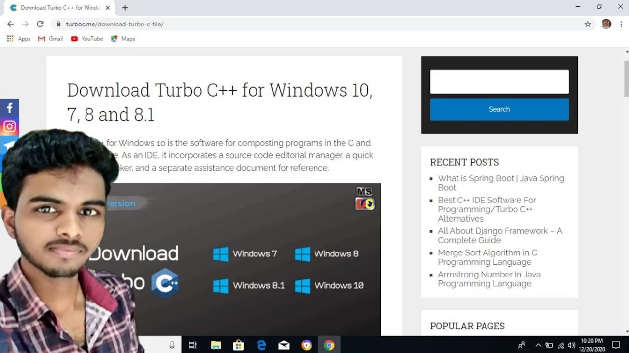 How To Download Turbo C For Windows 7 8 10 Download C Compiler For Windows7 8 10 In Hindi Youtube