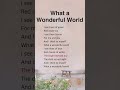 What a Wonderful World | Louis Armstrong #lyrics