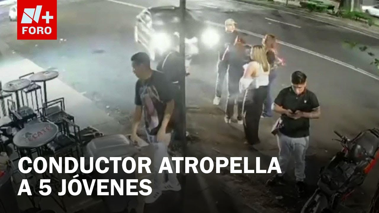 Captan momento en que conductor atropella a cinco jóvenes en ...