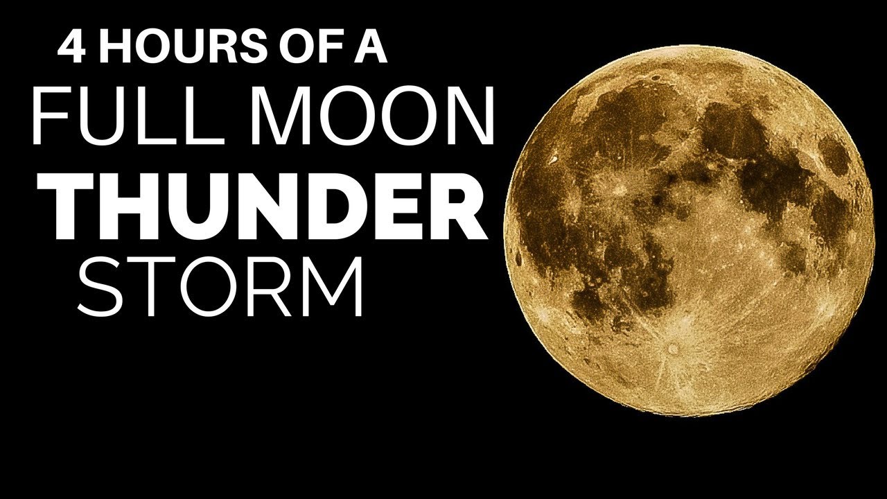 4 HOURS OF- Full Moon Thunder Storm | Rain Sounds| Thunder Sounds