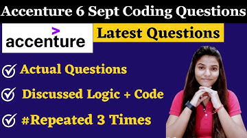 Accenture Coding Questions asked on 7 Sept #accenture_coding_questions #accenture_placement_prep
