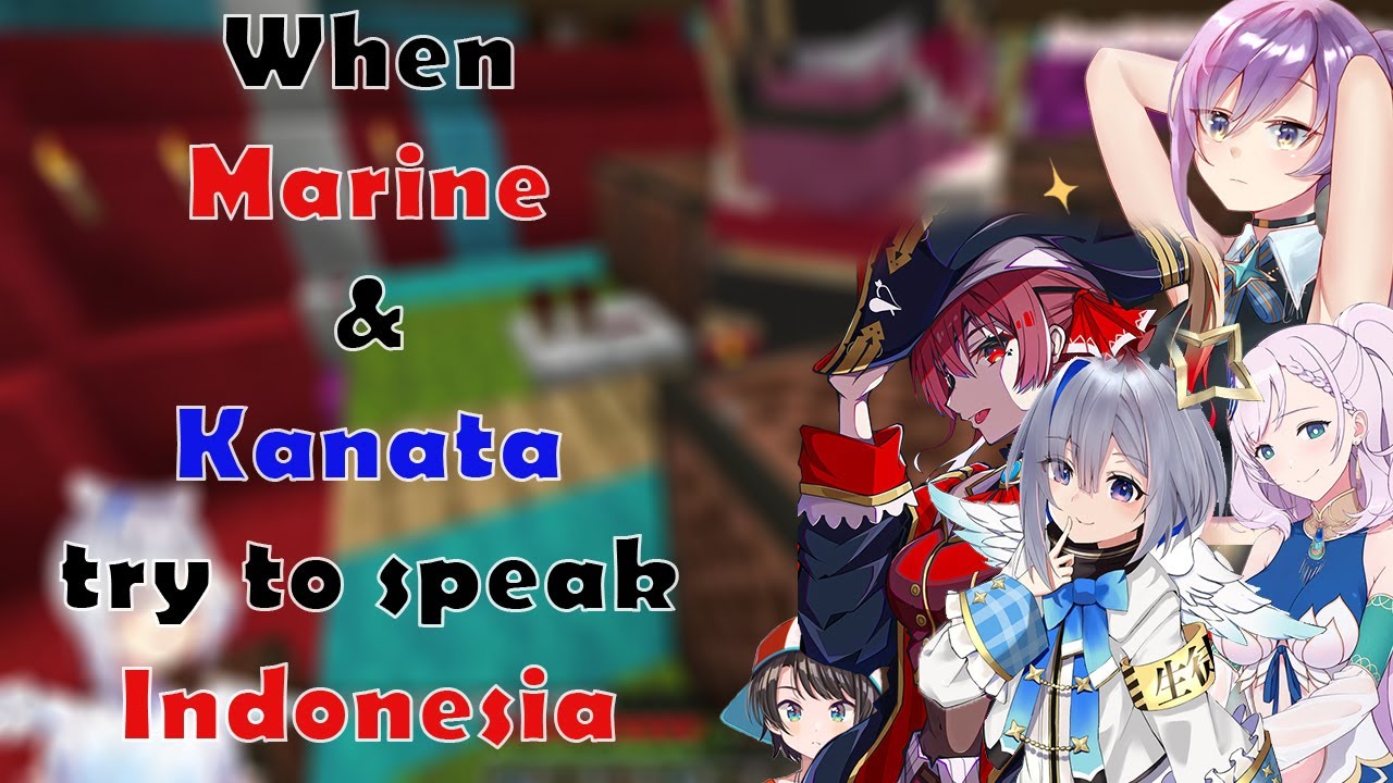 When Marine and Kanata use Indonesia word to bottom left with Moona and Reine