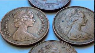 Rare Queen Elizabeth II coins - 2 New Pence 1971 to 1981!