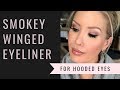 HOW TO: SMOKEY WINGED EYELINER FOR HOODED EYES | Makeup For Beginners