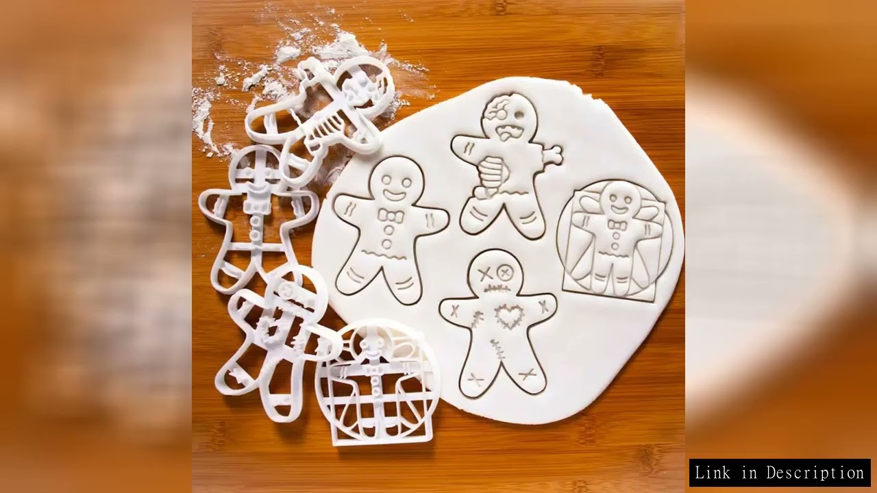 Christmas Cookie Cutter Gingerbread Man Santa Claus Mold Stamp Kids Christmas Party Embosser Biscuit