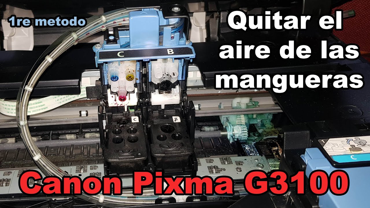👌Quitar el aire de las mangueras Canon Pixma G3100 - Primer método -  YouTube