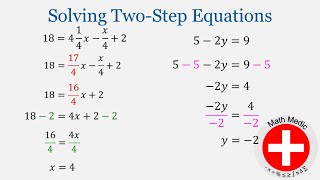Solving Two-Step Equations Round 2 (Algebra Unit 5: #8)