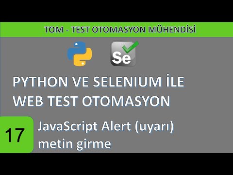 Python ve Selenium ile web test otomasyonu-17: JavaScript Alert (Uyarı) metin girme