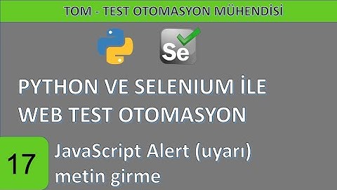 Python ve Selenium ile web test otomasyonu-17: JavaScript Alert (Uyarı) metin girme