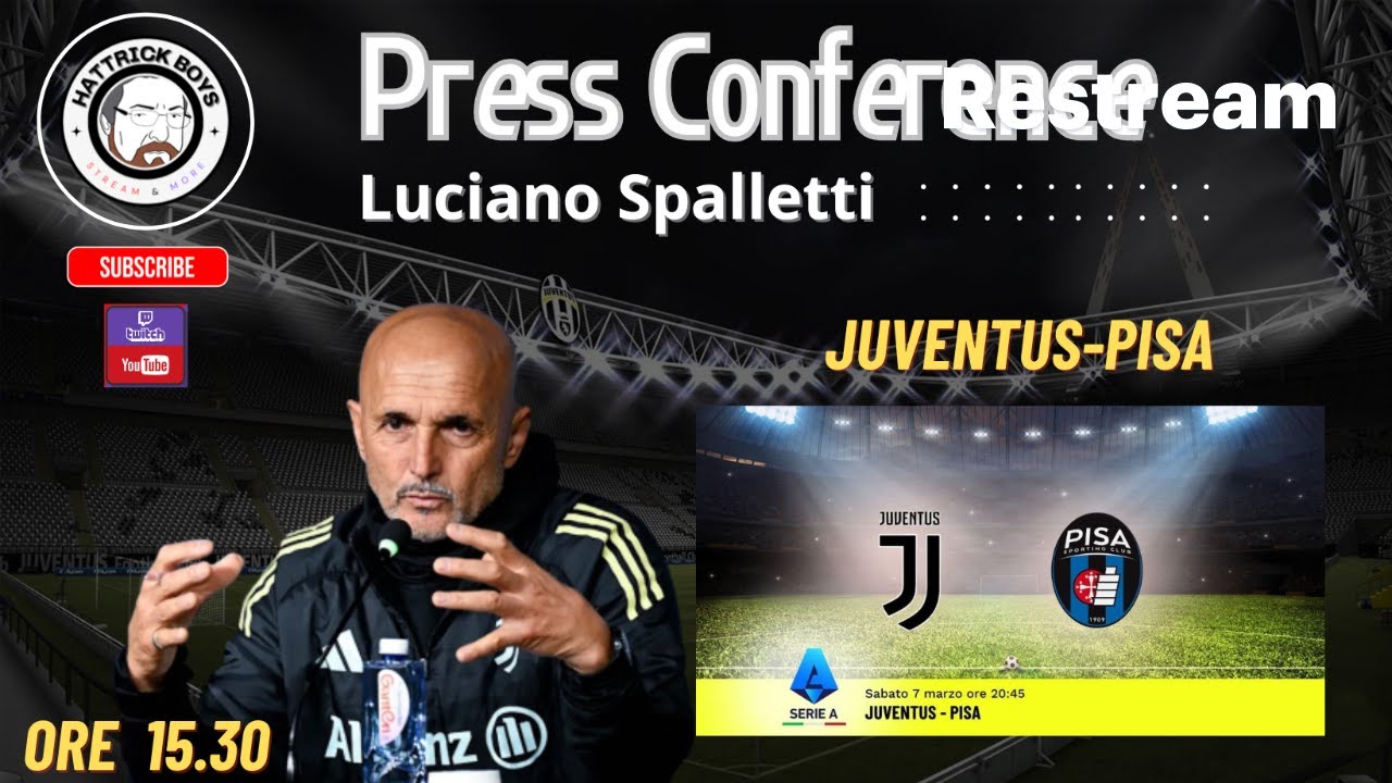 DIRETTA VIDEO CONFERENZA STAMPA SPALLETTI PRE JUVENTUS PISA