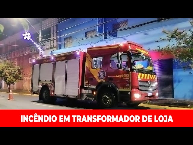 INCÊNDIO EM TRANSFORMADOR MOBILIZA CORPO DE BOMBEIROS EM LOJA NO CENTRO DE APUCARANA