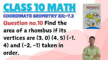 Find the area of a rhombus if its vertices are (3, 0) (4, 5) (-1, 4) and (-2, -1) taken in order.