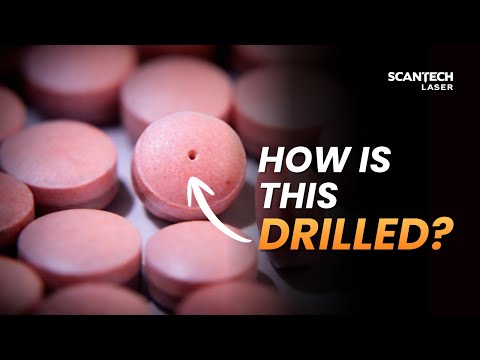 Laser Drilling Cylindrical Tablets - OROS - Sustain Release - SR - video from Scantech Laser