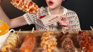 أصوات الأكل منوع?اندومى?برجر?كورن دوغ?كعك الأرز?اتحداك ما تجووع ASMR MUKBANG