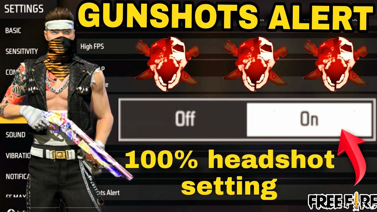 AFTER OB35 UPDATE NEW SETTING GUNSHOTS ALERT/HEADSHOT SETTING ON IN FREE FIRE/FF UPDATE NEW SETTING