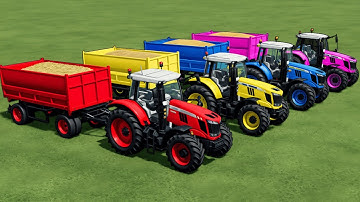 Work with Colors: Colorful MASSEY Tractors Take on WHEAT Loading Work in Farming Simulator 22!