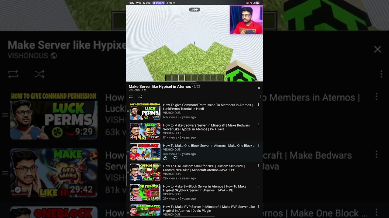 How to make oneblock in aternos