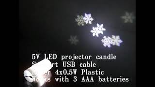 SNOWFLAKES LED CANDLE PROJECTION LIGHT SL-001