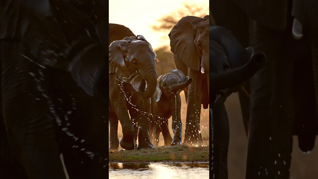 Elephants - it's all about family.... and water ! 