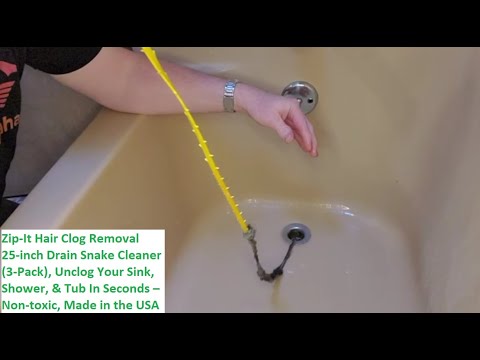 How to Unclog your Drain in Seconds! Zip-It Hair Clog Removal 25-inch Drain  Snake Cleaner, 3 Pack 