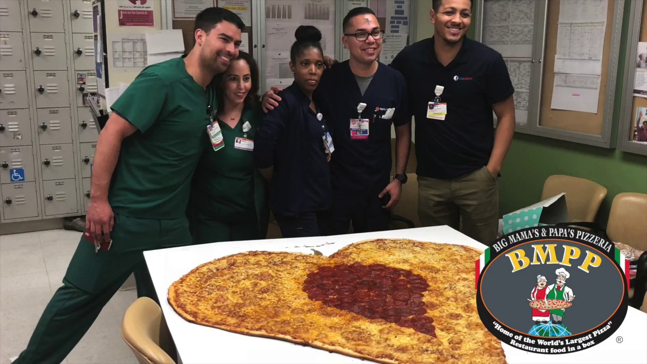 Donating a 54" Pizza to A Hospital for Valentine's Day 2018! YouTube