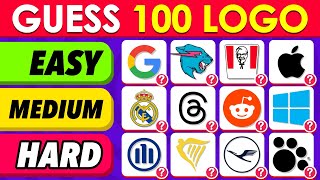 Guess The 100 LOGO In 3 Seconds | Easy, Medium, Hard, Impossible...! screenshot 3