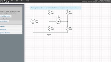 Editing and DC Simulation in Circuitlab