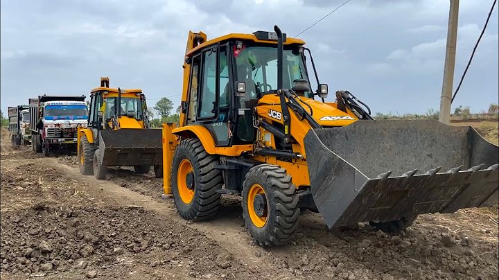 2 JCB 3dx Machines Loading Mud Together TATA Dump Truck 2518 10 Tyre Tipper with JCB 3dx