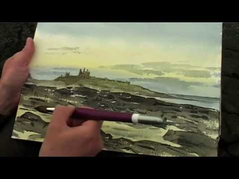 Artist Alan Reed Paints Dunstanburgh Castle