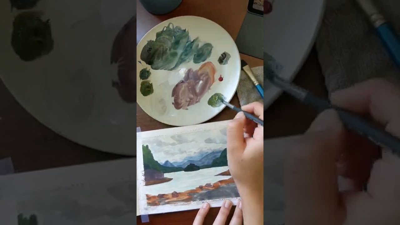 painting a moody PNW beach in my sketchbook! 