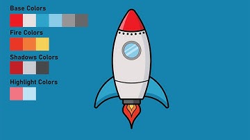 How to create rocket design vector art flat design adobe illustrator