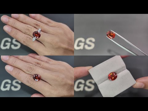 Spessartine garnet oval cut 5.03 carats, Africa Video  № 1