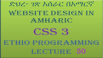 Lecture 50: website css responsive web page part 3 Programming Tutorial in Amharic | በአማርኛ